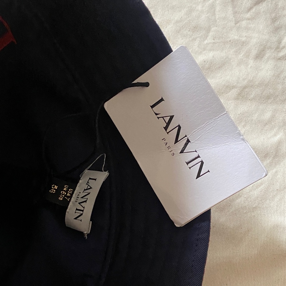 Lanvin Navy and Crimson Patterned Hat - Picture 2 of 6